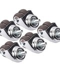 Heavy Duty Rubber Swivel Caster Wheels Set Of Five Silent Furniture Casters With M10 And M12 Threaded Stems 1.5 Inch close-up view of rubber wheels