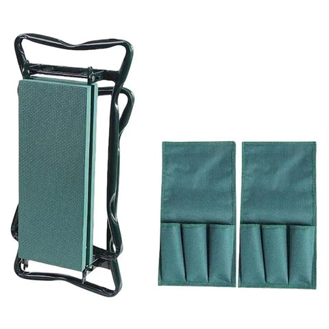 Garden Kneeler Seat With Handles Folding Bench Kneeler Stool With Dual Tool Bags Cushioned Kneeling Pad Chair folded view