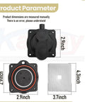 Product dimensions of Air Pump Rebuild Complete Kit For 60 And 80 Aerators with white switch, includes seals, shown in size details.