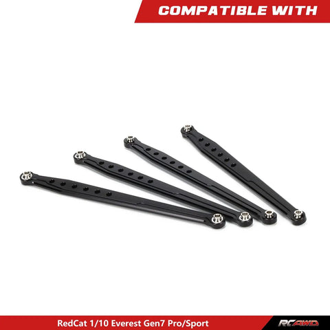 Lower Suspension Links Set 4Pcs For RedCat 1/10 Everest Gen7 Pro And Sport RC Crawler Aluminum Linkage Arms Upgrade Part In Black