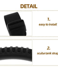 Scuba Tank Carrying Strap With Adjustable Handle For Easy Cylinder Transport Black Nylon Dive Tank Holder Band detail view