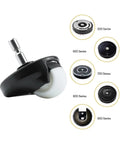 Side view of Roomba front wheel; omni-directional wheel, black housing with white wheel, 2 pcs, fits 500–900 Series