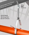 Three Eighths Inch Screw Swivel Expandable Thread Rod Anchor For Pipe Hangers Install Vertical Up To 45 Degrees Electro Zinc Finish Heavy Duty Galvanized Steel 25 Pack For Heavy Duty Use installed on orange pipe