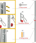Detailed assembly diagram of Bombproof Resistance Band Wall Anchor With Automatic Locking Function And Stainless Steel Construction.