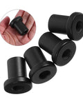 Heavy Duty Carbon Steel Barn Door Clamps And Sliding Door Replacement Spacers Set in a four-pack, black finish, close-up view