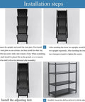 Installation steps for Badass Heavy Duty Carbon Steel 4 Tier Adjustable Storage Shelf Free Standing Metal Shelving Rack.