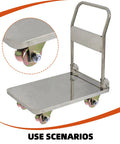 Close-up of cart with Heavy Duty 2 Inch V Groove Wheels With Bracket Set Four Pack For Sliding Gates And Mechanical Equipment