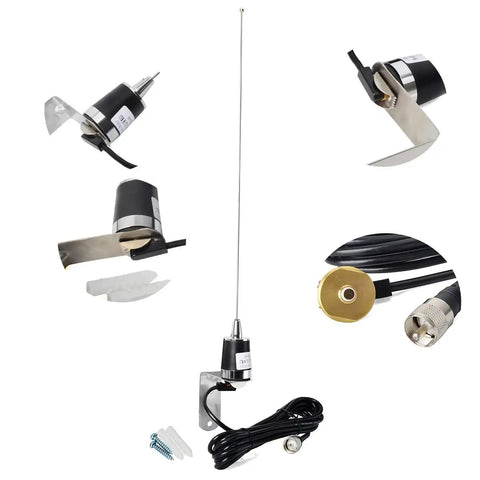 Dual Band NMO 20 Inch Mobile Antenna With 13 Ft RG58 Cable For 144 To 430 MHz, 100W, L Shape Mount Bracket, cable detail