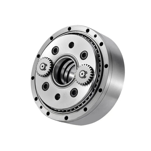 Prime Cut 750W Servo Motor Mated To High Precision Cycloidal Pinwheel Gearbox RV Reducer with gears and mounting holes.