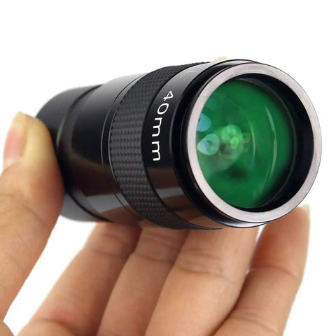 Hand holding 40mm Plossl Eyepiece For Telescopes 1.25 Inch Dope Optics With Fully Multi Coated 4 Element Glass Metal Body