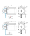 Bad Ass NEMA 34 Stepper Motor 86X114Mm 8Point7Nm 1240Ozin 6Amps 14Mm Key Shaft No Cap Heavy Power Build For Cnc Routers Mills Industrial Upgrades Smooth As Butter dimensions diagram with labeled measurements.