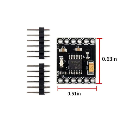Five Pack Dual H Bridge Motor Driver Module For DIY Robots And Mini RC Cars, 1.5A Per Channel, 3 To 10V Input, PWM Control, MCU Friendly, Powers Two Motors Simultaneously With Overcurrent, Undervoltage, Short Circuit And Thermal Protections, 0.63 x 0.51 in PCB