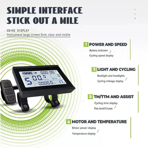 LCD Display Meter KT LCD3U All In One With USB Interface And Waterproof Plug showing interface features
