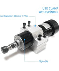 45mm CNC motor bracket for secure spindle clamp mounting, ideal for CNC machines and routers, includes screws for easy installation.