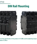 AC Miniature Circuit Breaker 25 Amp 120 Volt 240 Volt 3 Pole DIN Rail Mount 35mm UL 489 Listed MCB With 10kA Breaking Capacity
