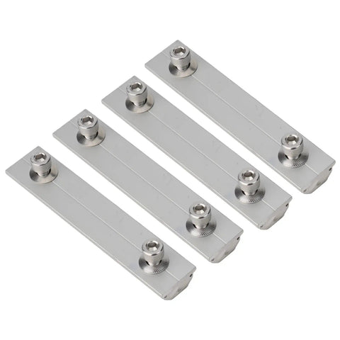 4 pack Aluminum Solar Rail Connector Kit for PV Modules, Durable Silver Finish, Adjustable T Profile Mount Bracket
