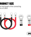 Top Shelf 2 Gauge Car Battery Cable 2 Pack Flexible Wiring Harness With Tight 3/8 Inch Ring Terminal For Rv Motorcycle And Auto Power Inverter Gear showing two cables with ring terminals.