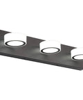 Led Vanity Light Fixture, Rotating Round Acrylic Design In Black Metal For bathroom, Modern Home Lighting, Easy Install, Model 9550-3