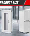 Semi Recessed Fire Extinguisher Cabinet For 5-12 Lb Extinguishers, White Baked Enamel Steel Wall Mount With Lock And Full Clear Acrylic Door