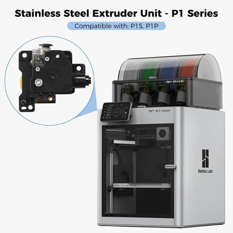 P1 Extruder Unit With Dual Gear For P1P P1S 3D Printer, Beefed-Up Extrusion Force, Filament Break Detection, Anti Slip Toolhead