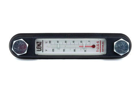 Industrial Fluid Level Gauge With Built In Thermometer And Sight Glass Six Point One Inch Tank Monitor For Hydraulic Oil