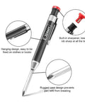 No Nonsense Metal Mechanical Carpenter Pencil With Smooth Glide Action Built In Precision Sharpener Tough As Nails Deep Hole Marking Scribe Tool.