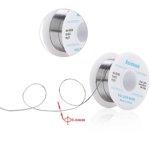 63-37 Tin Lead Rosin Core Solder Wire For Electrical Soldering 0.6mm Diameter 50g Reel Pro Grade Low Melting Point 183 C Flux Core