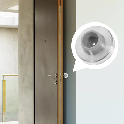Beefy Heavy Duty Wall Door Stoppers 3 Pack Stainless Steel With Silver Rubber Cushion Concave Door Bumpers on wall