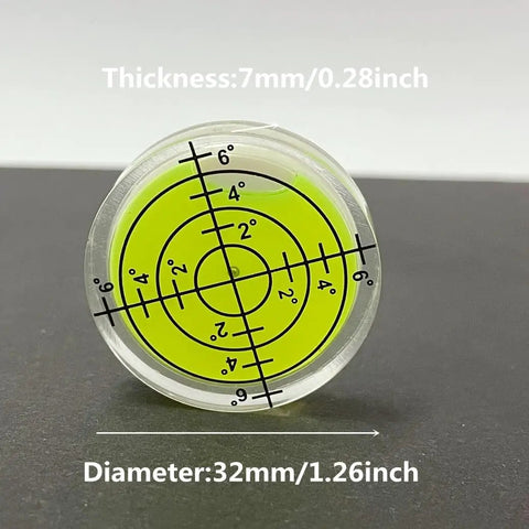 Six Pack Small Circular Bubble Spirit Levels With Double Sided Adhesive Foam Tape Mounting For RVs Round Levelers front view