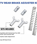 Rear Brake Hardware Kit For TRX Series Replacement 2 Sets Compatible With Honda FourTrax 300 Rancher 420 Foreman 500 ATV Brake Adjuster Parts Durable Steel Mounting Hardware Easy Install Beefed Up For Offroad Toughness. Two steel springs and adjuster pieces