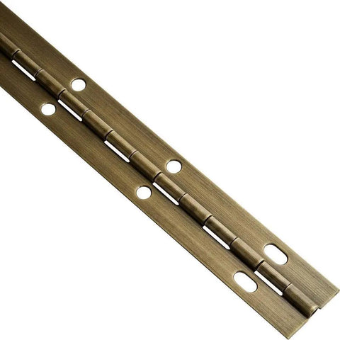 Solid Nickel Piano Hinge 72 Inches Long By One And A Half Inches Wide With Slotted Ends for effortless alignment and countersunk screws.