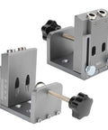 Pocket Hole Jig Kit With 15 Degree Aluminum Alloy Locator Inclined Hole Guide For Woodworking Pro Grade Precision Joinery Tool