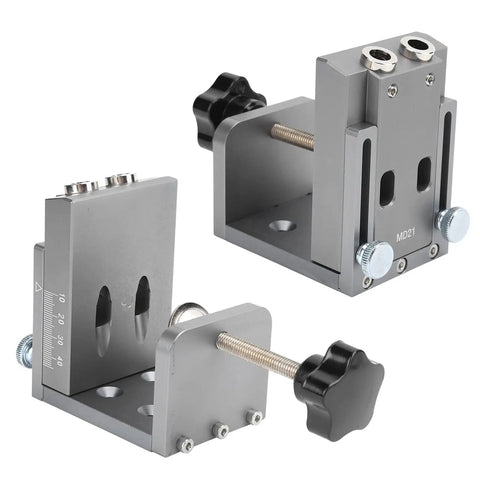Pocket Hole Jig Kit With 15 Degree Aluminum Alloy Locator Inclined Hole Guide For Woodworking Pro Grade Precision Joinery Tool