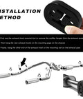 Installation guide for Two Pack Car Exhaust Hanger Rubber Mounts With 0.47 Inch Insulator Bushing showing step-by-step process.
