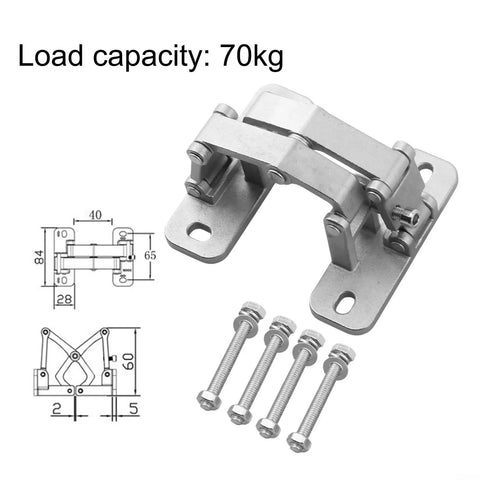 180 Degree Concealed Stainless Steel Door Hinge Beefy Heavy Duty Thick Material Supports Up To 70kg Silver Finish and bolts