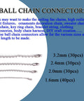 80 Pieces Stainless Steel Ball Chain Connectors Clasp Set For Beaded Ball Chains Fits 1.6mm 2.0mm 2.4mm And 3.2mm Chains
