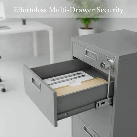 Cylindrical Cam Lock Assembly With Adjustable Linkage Rods For Synchronized Multi Drawer Filing Cabinets And Metal Lockers