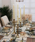 Flameless Taper Candles 11 Inch Ivory Wax Covered LED Flicker With Remote Controls And Timer 10 Pack for festive dining table decor.