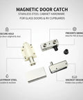 Stainless Steel Magnetic Cabinet Catch For Glass Doors And RVs Keeps Cabinets Closed On Bumpy Rides With Invisible Latch Hardware
