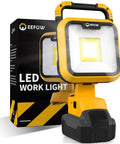 LED Work Light Rechargeable Portable 360 Degree Rotating Foldable Flood Lamp With 2 COB LEDs 6000LM, yellow body, packaging