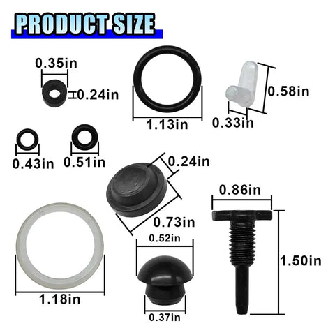 Fifteen Piece Three Ton Floor Jack Seal Repair Kit With Pro Grade Hydraulic Jack Oil Seal And O Ring Set size dimensions