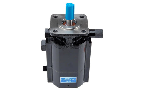 Badass Two Stage Hydraulic Pump Is An Absolute Workhorse Pushing 16 GPM And 3045 PSI At 4000 RPM With One Inch Inlet And Half NPT Outlet Mounted On Four Bolt Flange With Half Inch Keyed Shaft