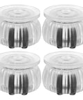 Cabinet Wheel Furniture Casters with Brake, Silent ABS Mobility Base set of four clear casters designed for easy furniture movement.