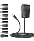 24V 1.5A Power Supply Adapter 100-240V AC To DC 5.5mm x 2.1mm Plug And Play Center Positive with interchangeable jacks