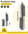 Diagram of Six Piece Weld On Barrel Hinge Set For Carbon Steel Projects with product size and flexibility highlighted
