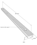 5 Pairs Hard-Hitting Hella Smooth Plastic Drawer Rails Side Mount Screw-On 11-Inch White 3/4 Extension close-up with measurements.