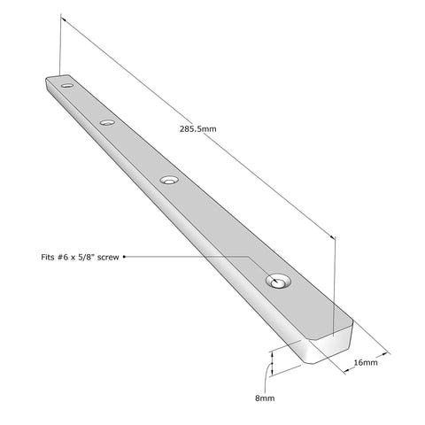 5 Pairs Hard-Hitting Hella Smooth Plastic Drawer Rails Side Mount Screw-On 11-Inch White 3/4 Extension close-up with measurements.