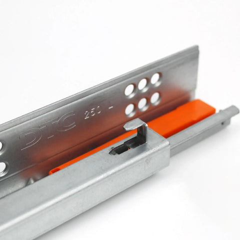Close-up of Heavy Duty Undermount Drawer Slides 2 Pack With Push To Close Bottom Mount Rails For Furniture Drawers, 25 cm length
