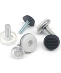 Hella Smooth Chair Leg Floor Savers 72 Piece Set Black And Clear Adjustable Glides showing various sizes and designs of floor savers.