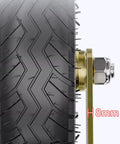 Close-up of Heavy Duty 10 Inch Rubber Caster Wheels for Furniture and Carts with knobby tread and directional shock absorption